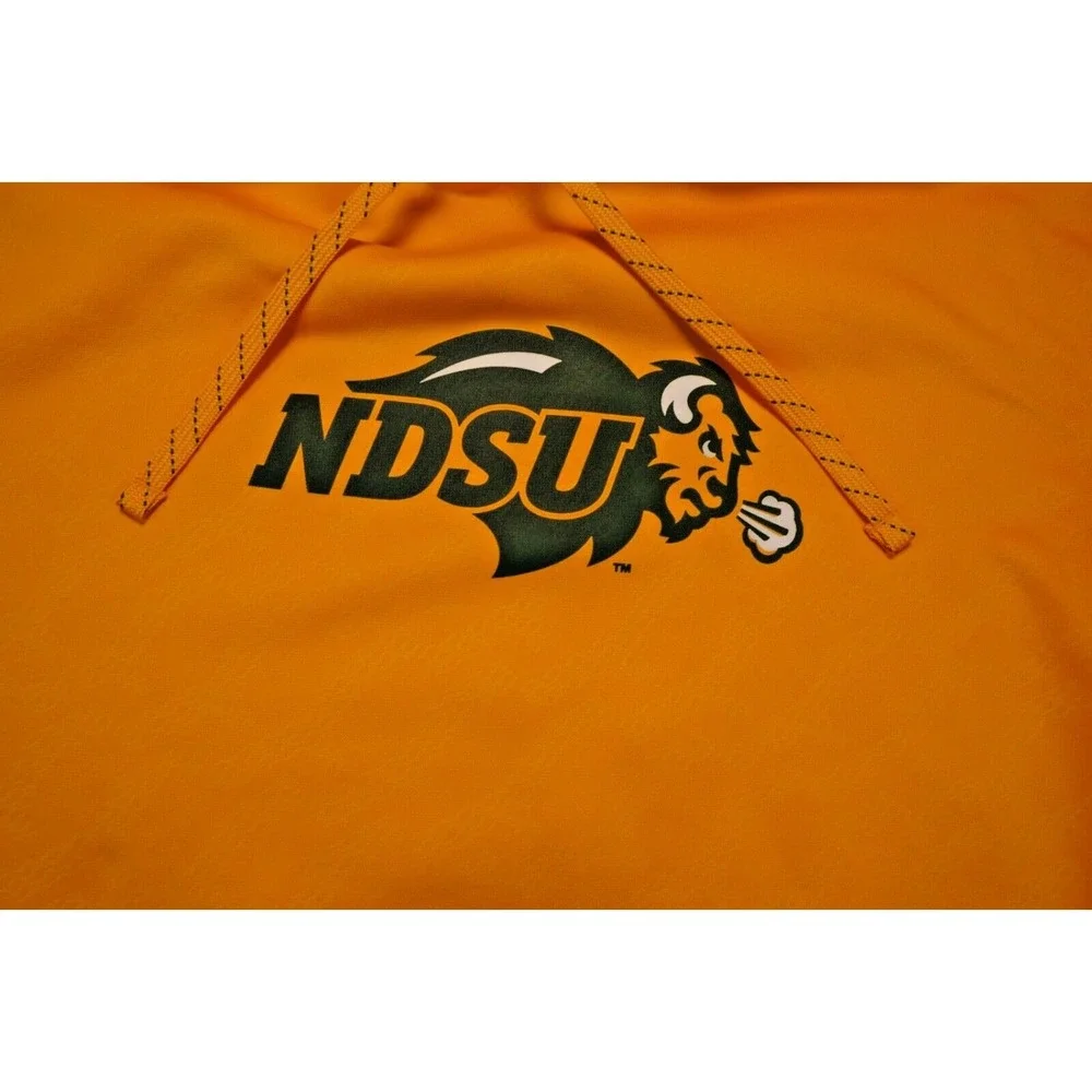 Nike Therma-Fit NDSU Bison Pullover Hoodie Sweatshirt Gold Green L‎ Pockets